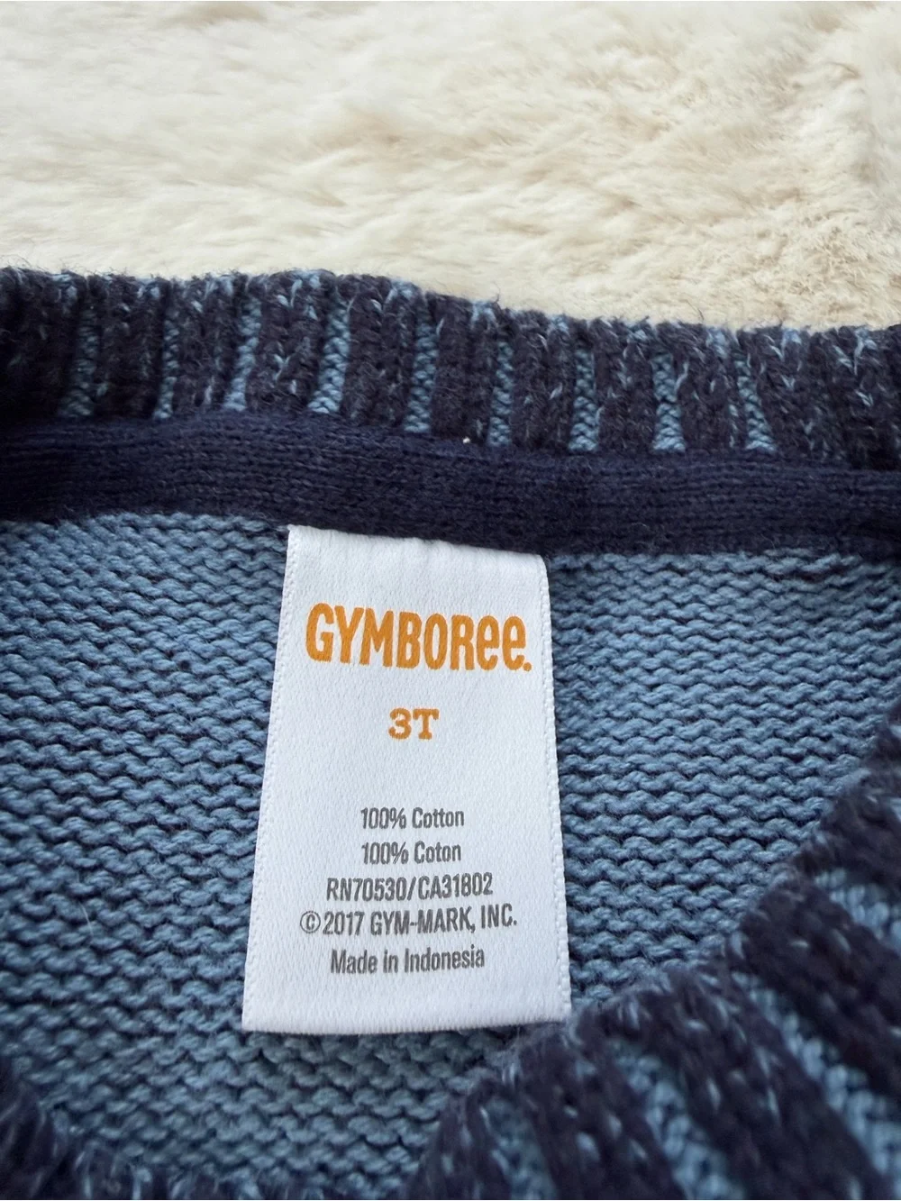 Gymboree Navy and Light Blue Knit Anchor Sweater